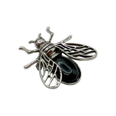 Black Agate Bee Brooch